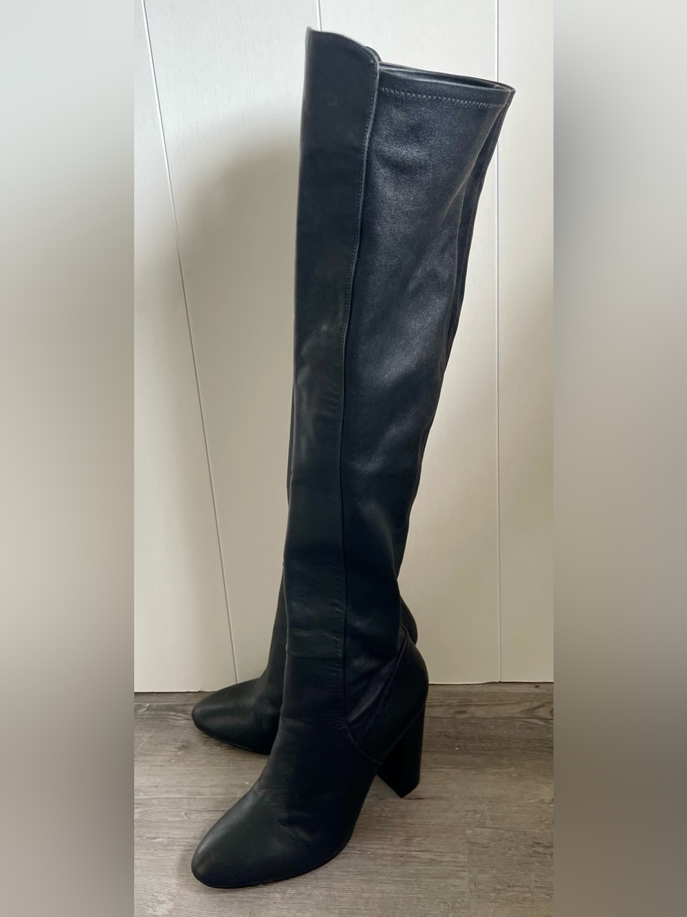 ALDO Leather Over-the-Knee Thigh-High Block Heel Boots Size 11